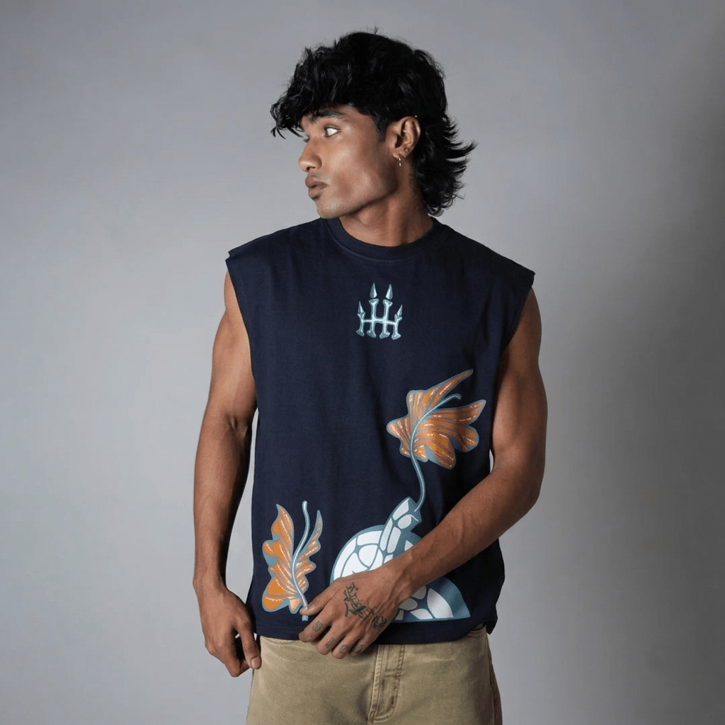MERMAID OVERSIZED GRAPHIC SLEEVELESS VEST - Hophead