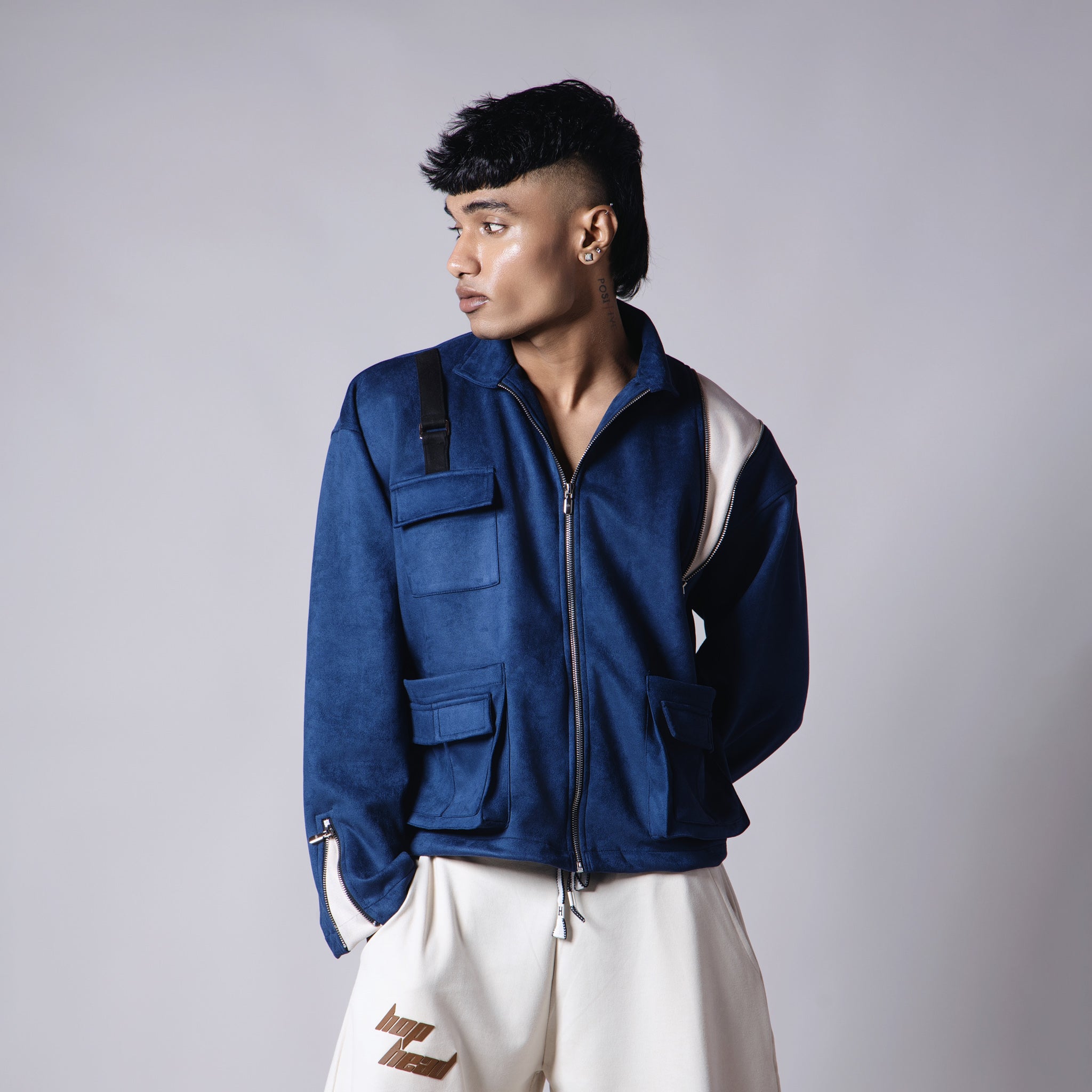 MIDNIGHT BLUE & BISQUE SWIFTZIPPER JACKET - Hophead