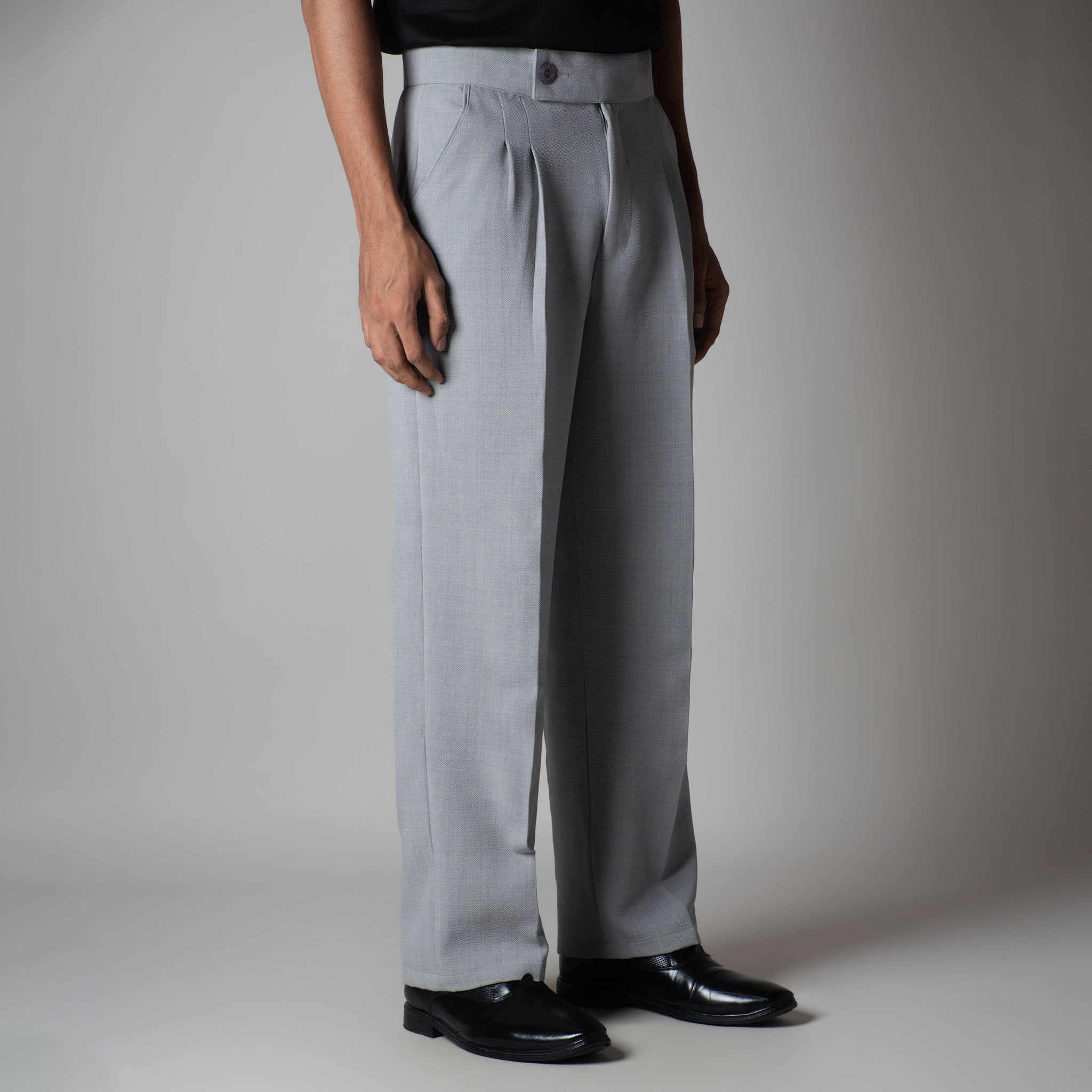 MOON GREY SINGLE BUTTON TROUSER - Hophead
