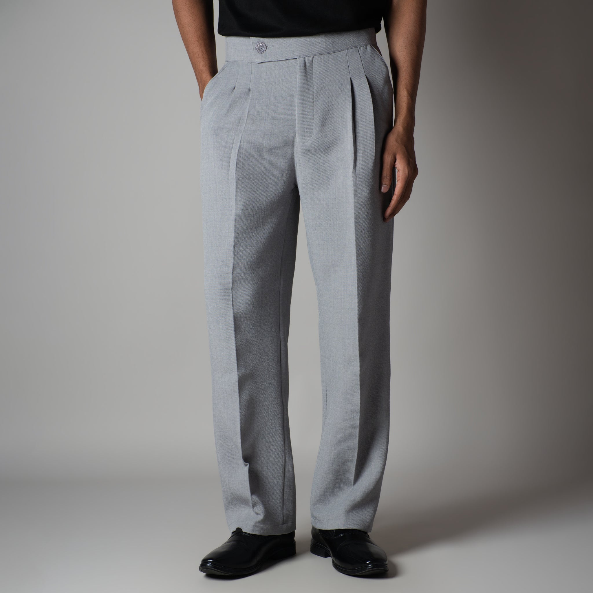 MOON GREY SINGLE BUTTON TROUSER - Hophead