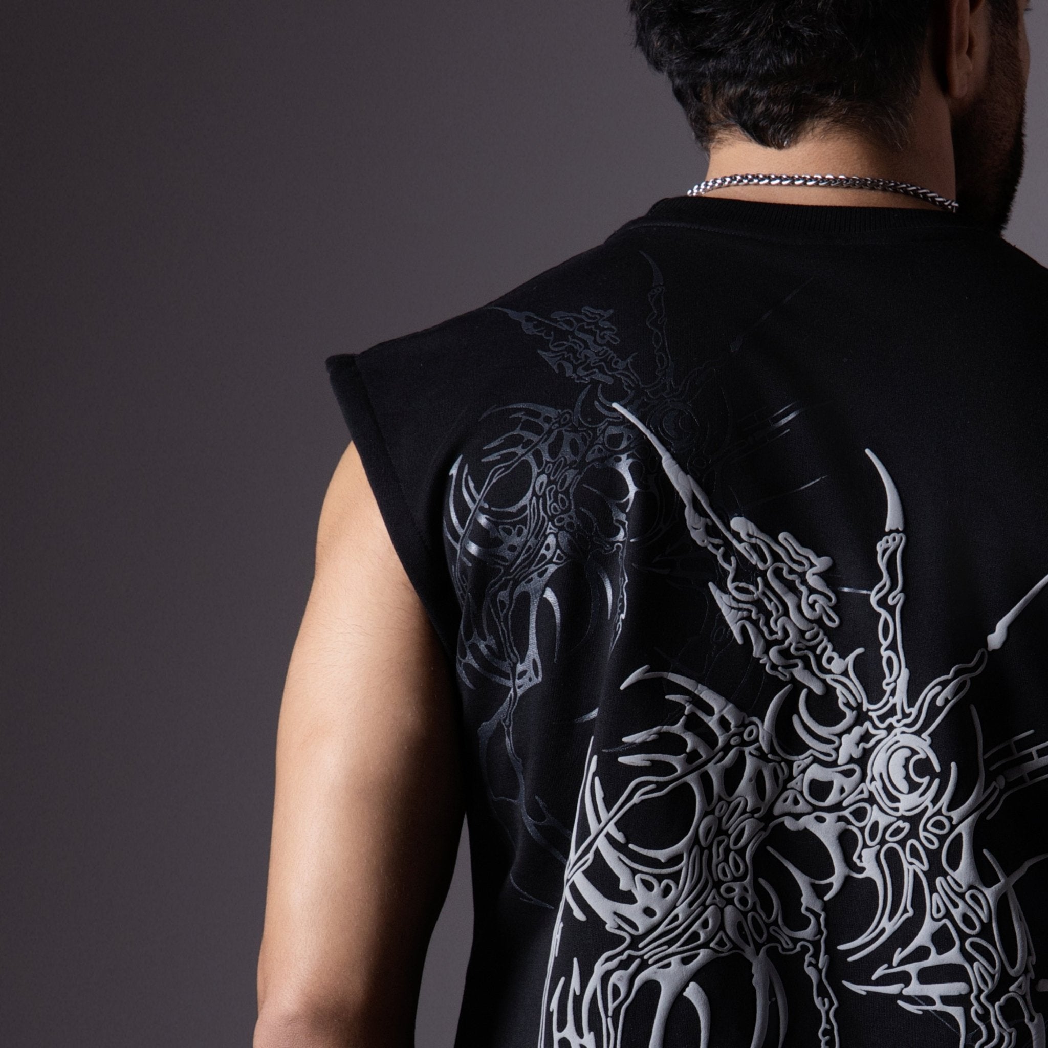 MORNING STAR BLACK SLEEVELESS GRAPHIC T - SHIRT - Hophead