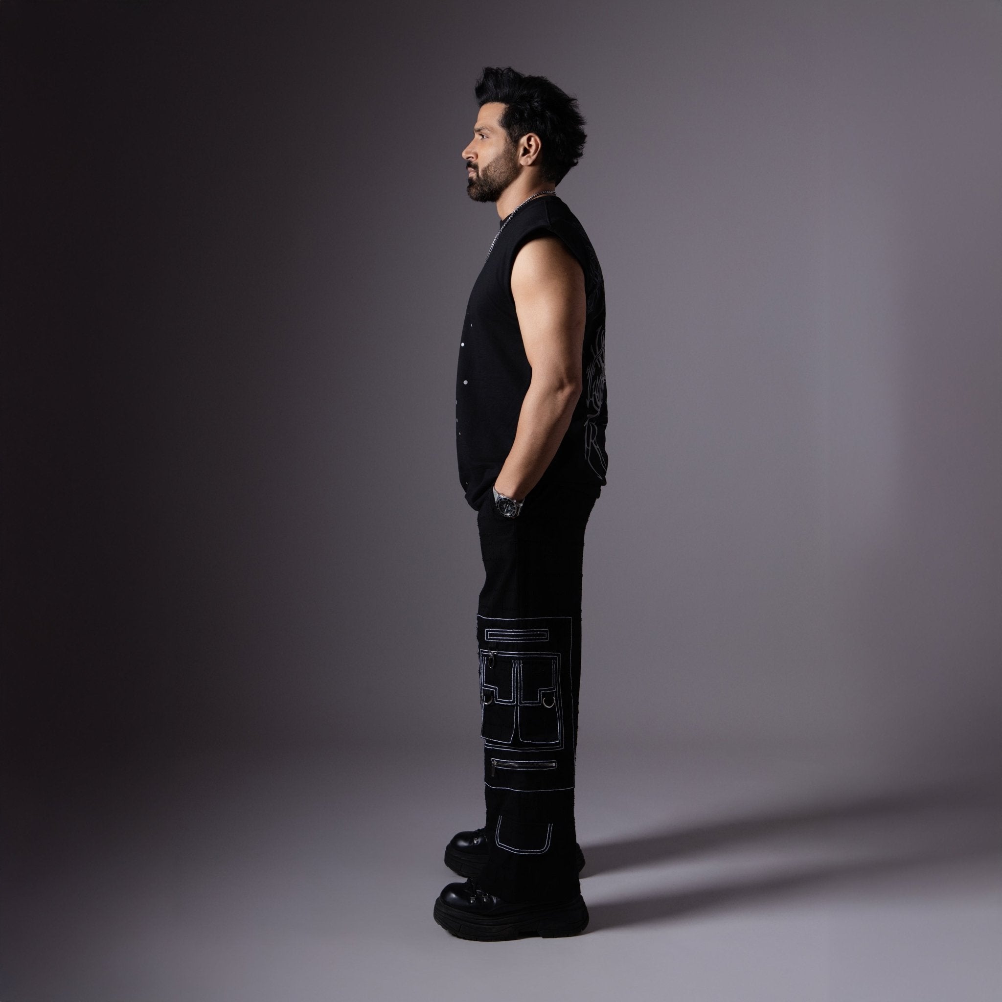 MORNING STAR BLACK SLEEVELESS GRAPHIC T - SHIRT - Hophead