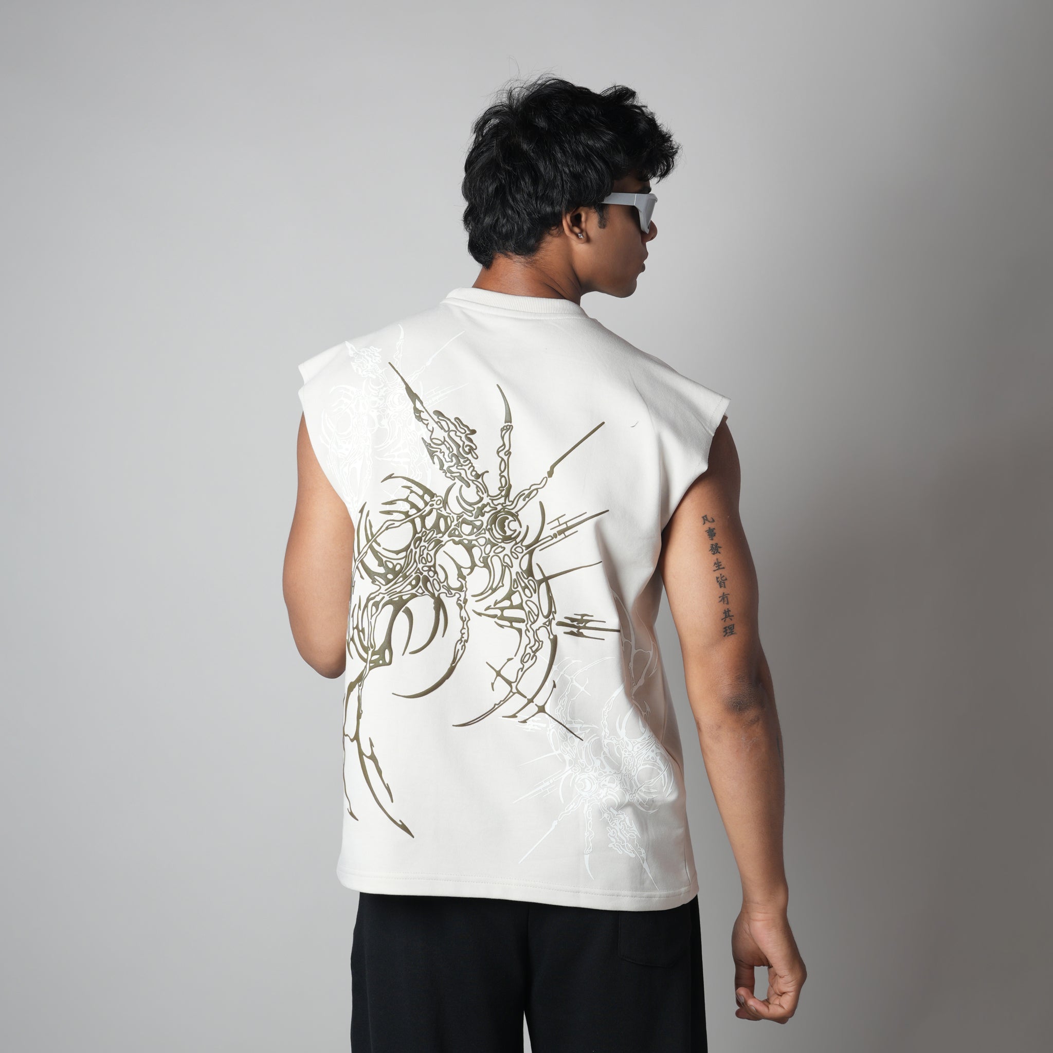 MORNING STAR IVORY SLEEVELESS GRAPHIC T-SHIRT - Hophead