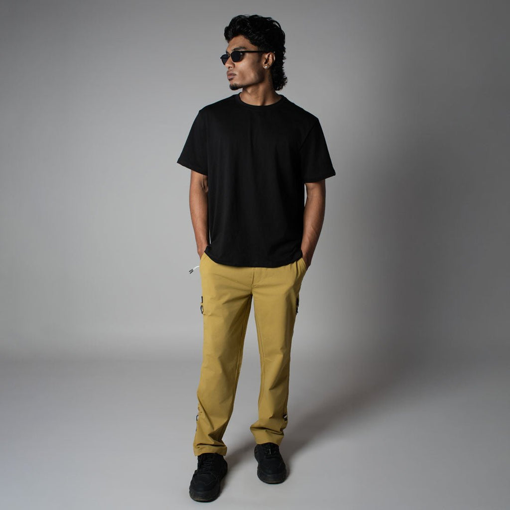 MUSTARD DRAWSTRING CARGO SWEATPANTS - Hophead