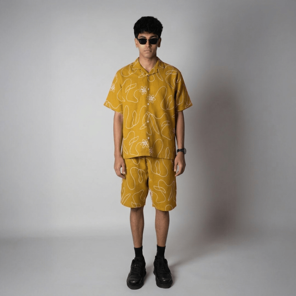 MUSTARD EMBROIDERED CO - ORD SET - Hophead