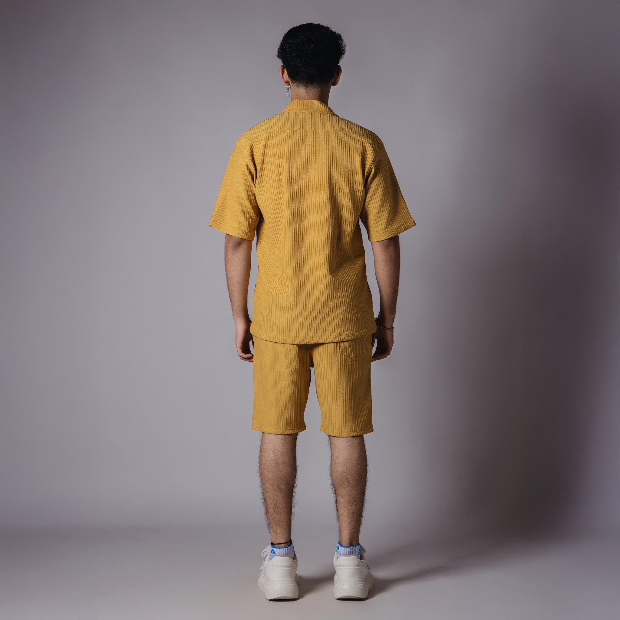 MUSTARD STRIPPED TEXTURED CO - ORD SET - Hophead