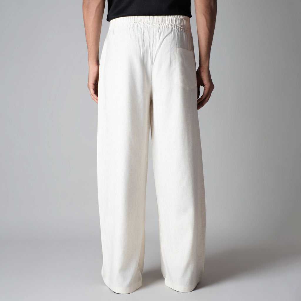 NATURAL LINEN FLOW FABRIC PANT - Hophead
