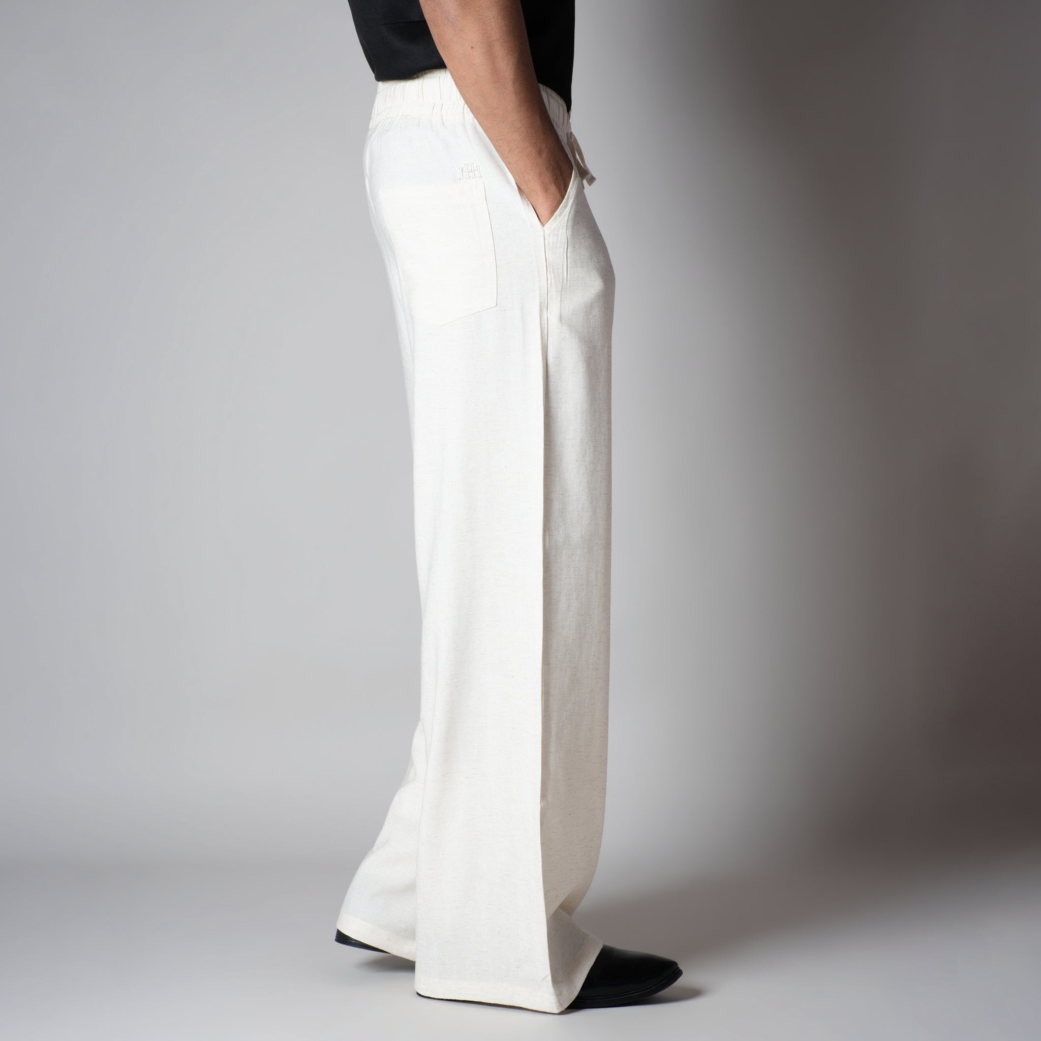 NATURAL LINEN FLOW FABRIC PANT - Hophead