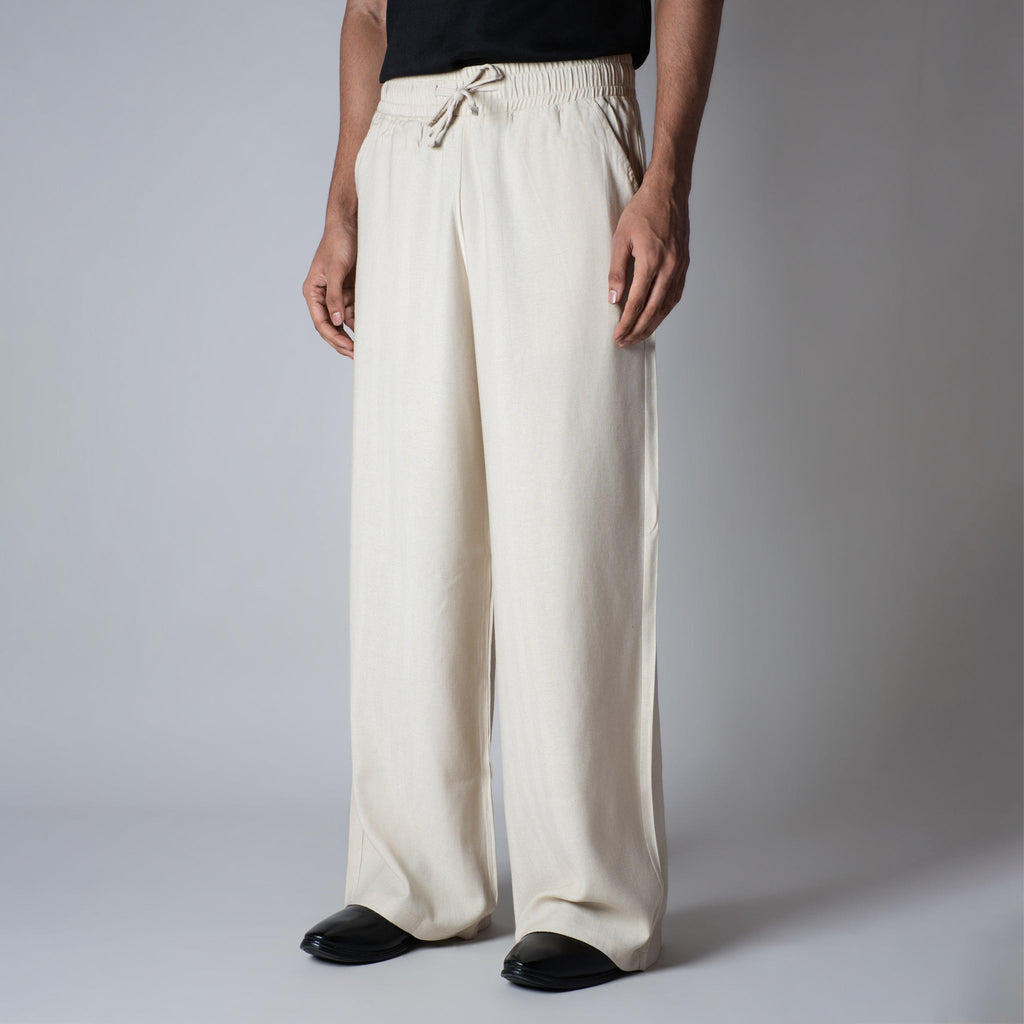 NATURAL LINEN FLOW FABRIC PANT - Hophead