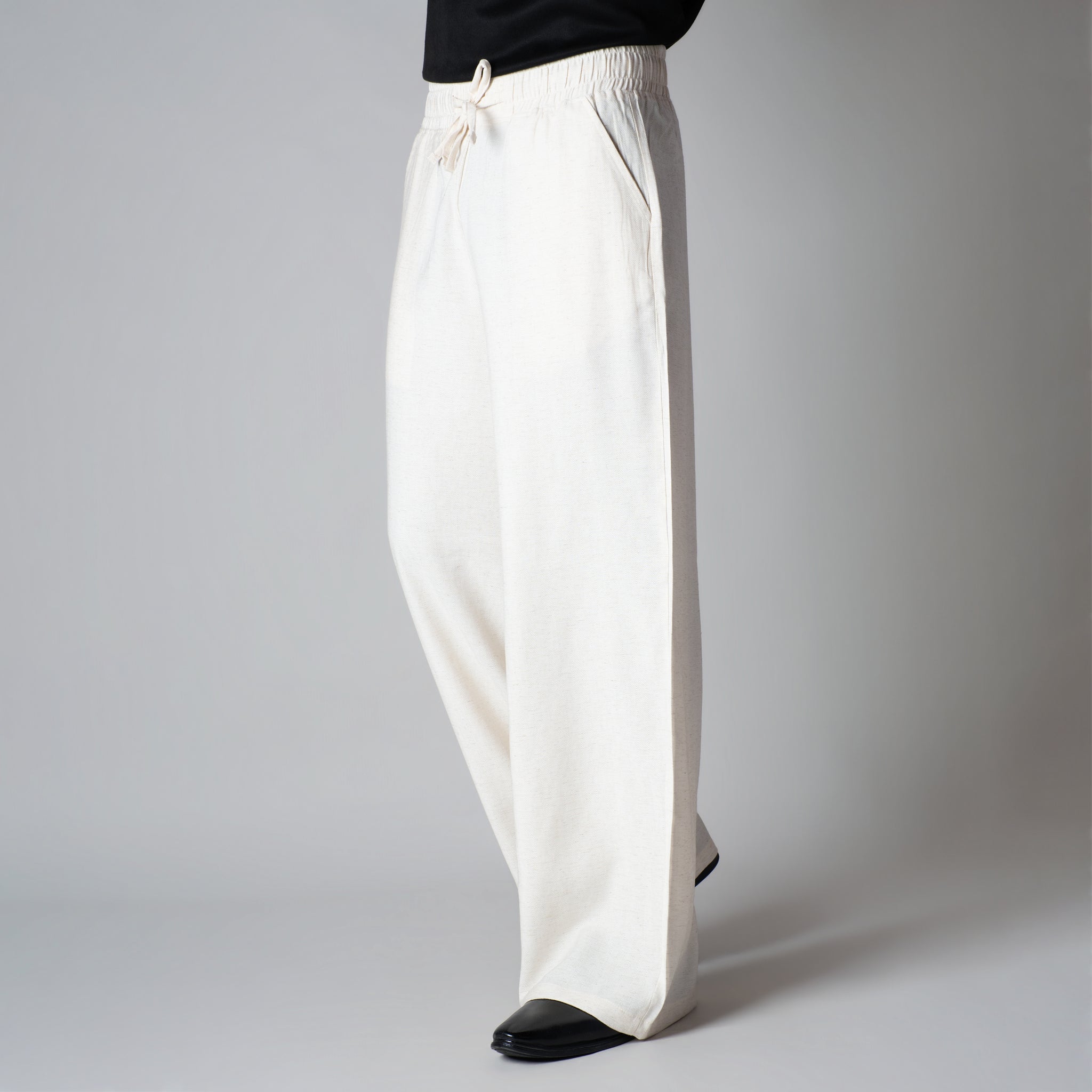 NATURAL LINEN FLOW FABRIC PANT - Hophead