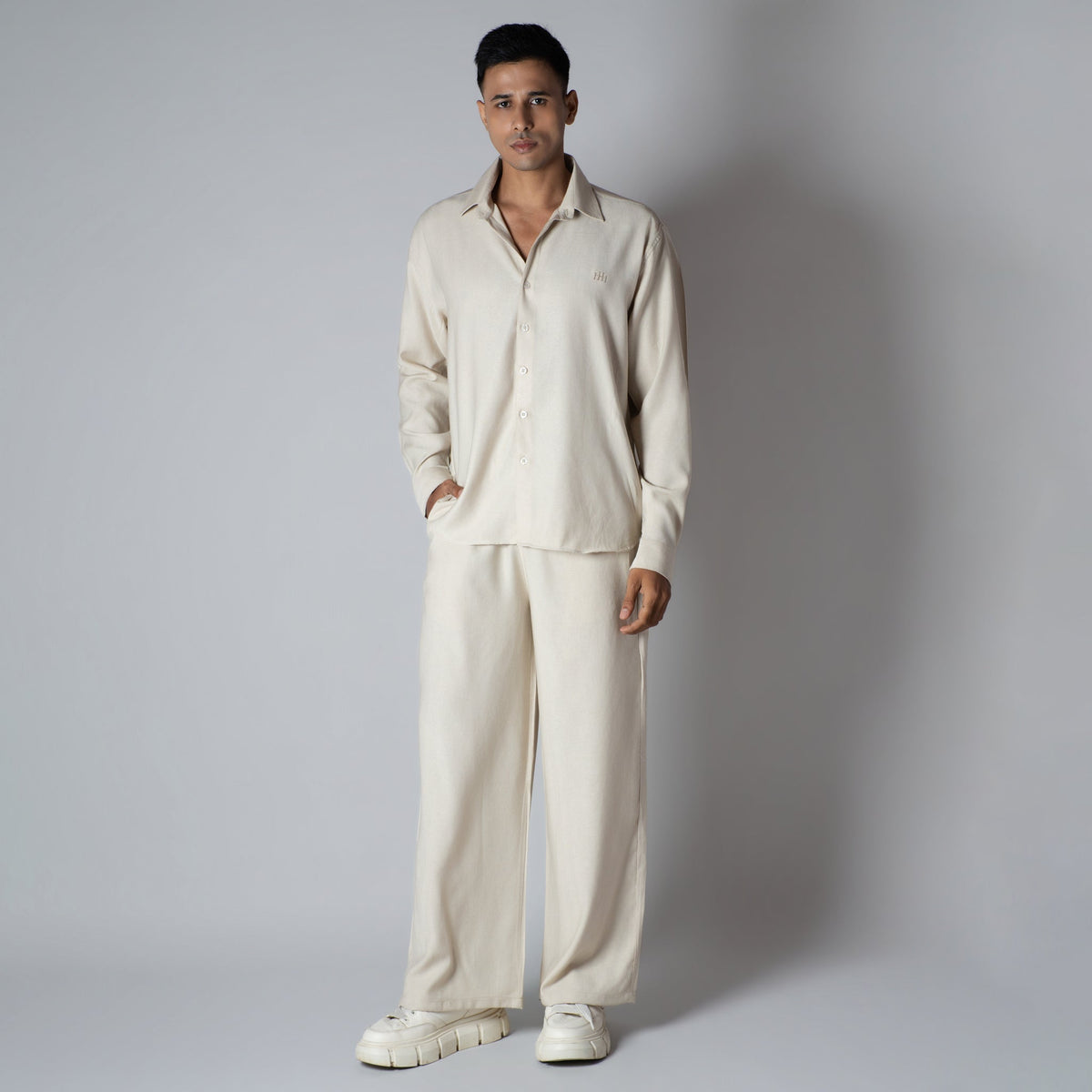 NATURAL LINEN FLOW FABRIC SHIRT - Hophead