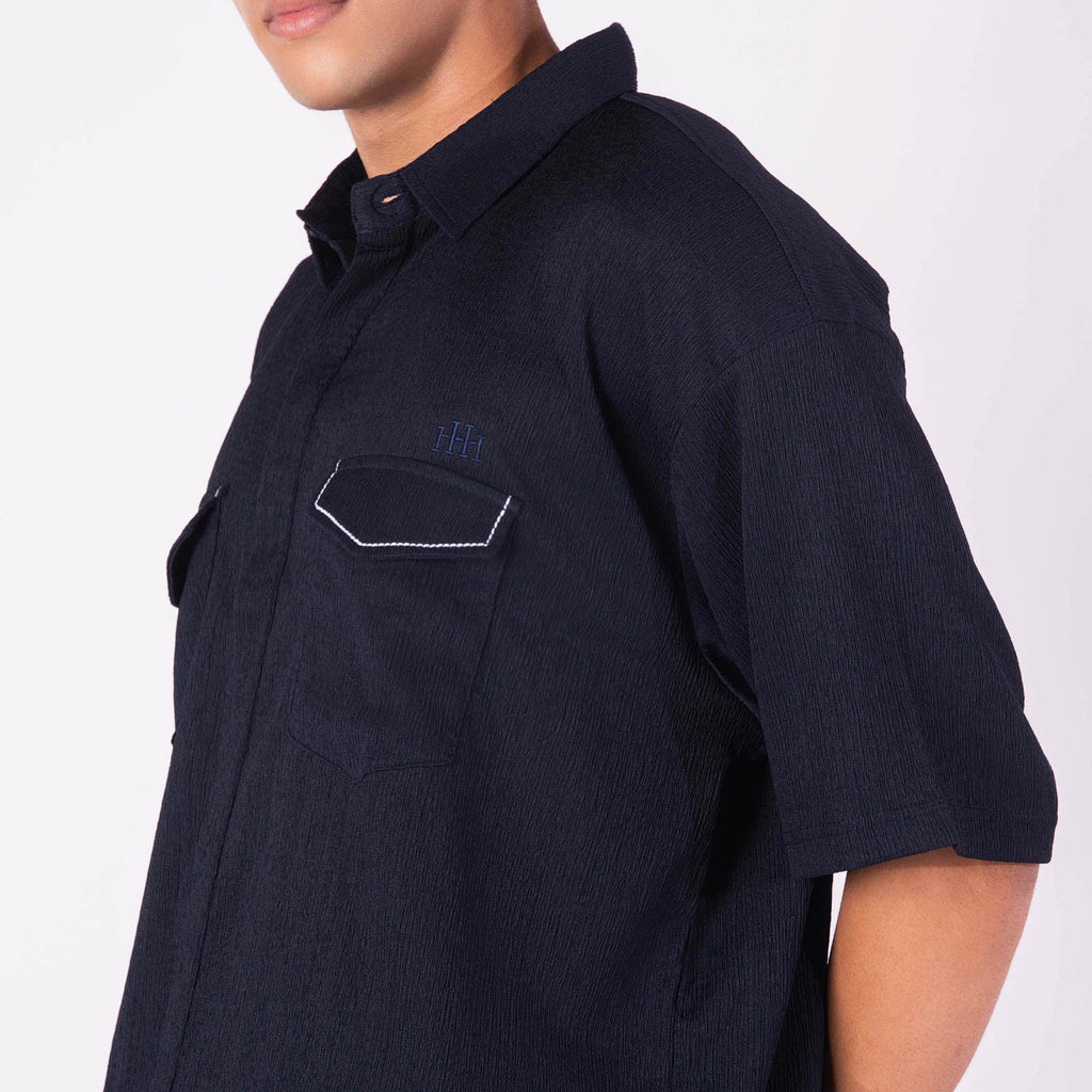 NAVY BLUE CRINKLE CO - ORD SET - Hophead