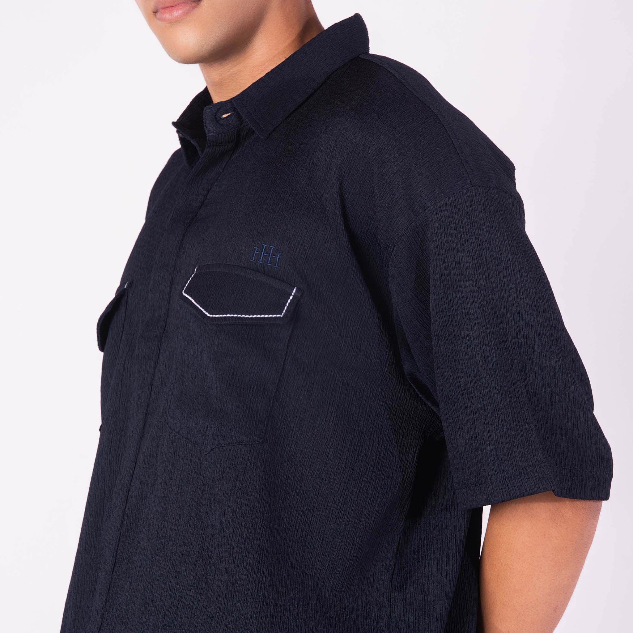 NAVY BLUE CRINKLE CO - ORD SET - Hophead