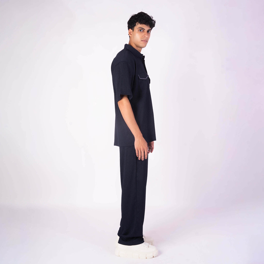 NAVY BLUE CRINKLE CO - ORD SET - Hophead