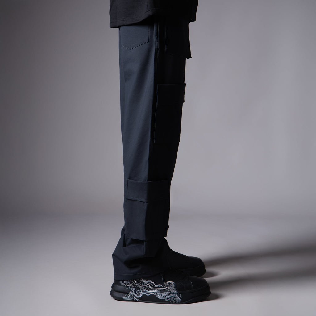 NAVY BLUE FIVE FRONT POCKET CARGO SWEATPANTS - Hophead