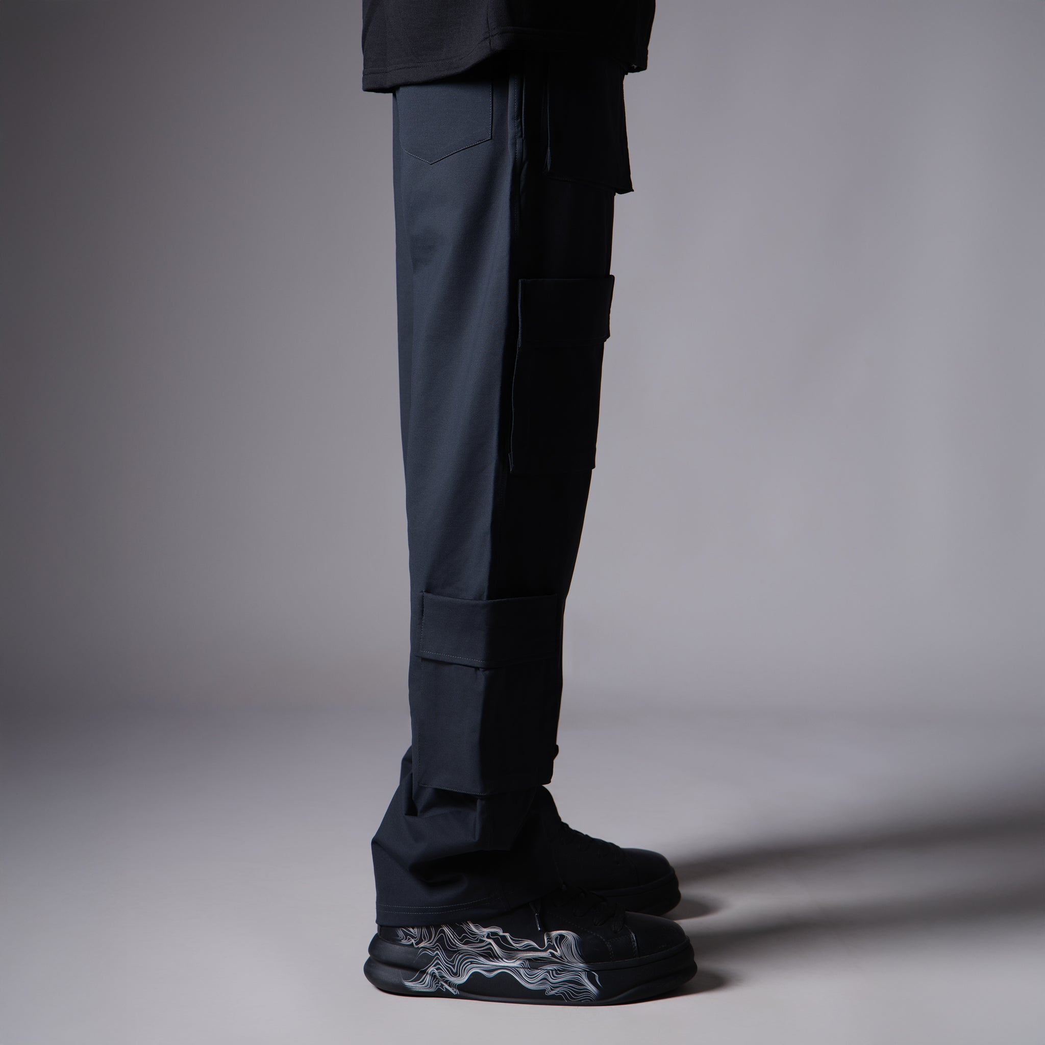 NAVY BLUE FIVE FRONT POCKET CARGO SWEATPANTS - Hophead