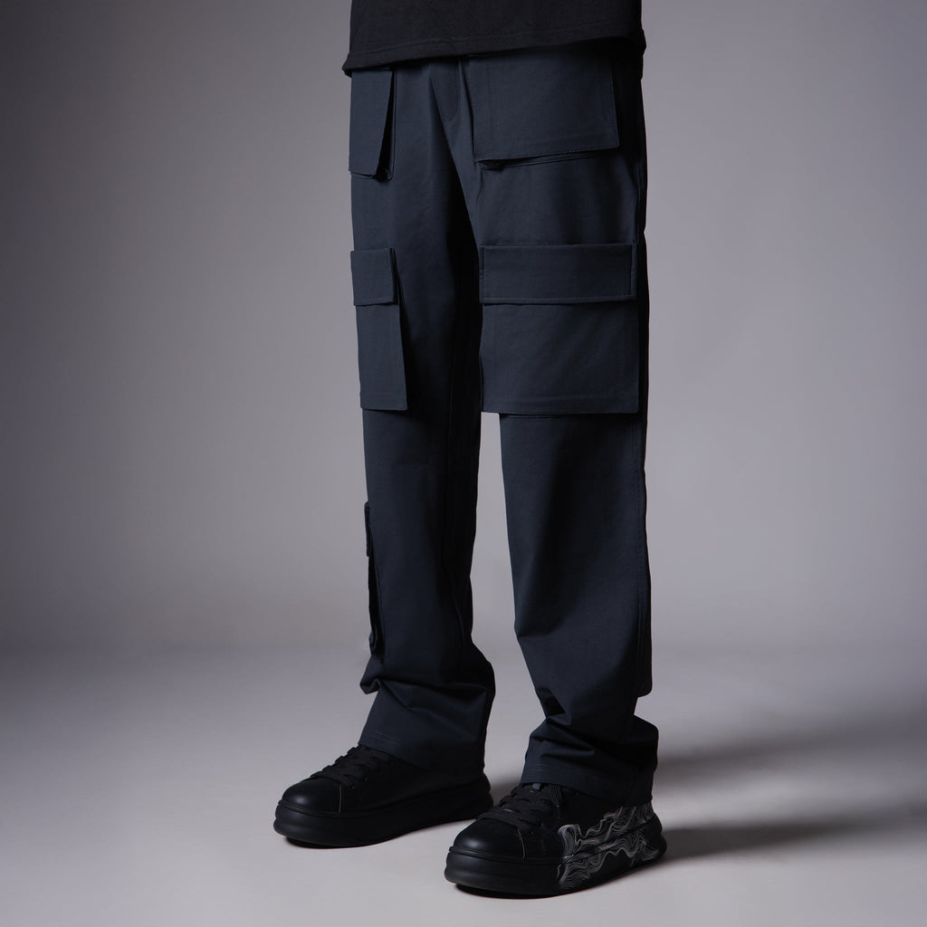 NAVY BLUE FIVE FRONT POCKET CARGO SWEATPANTS - Hophead