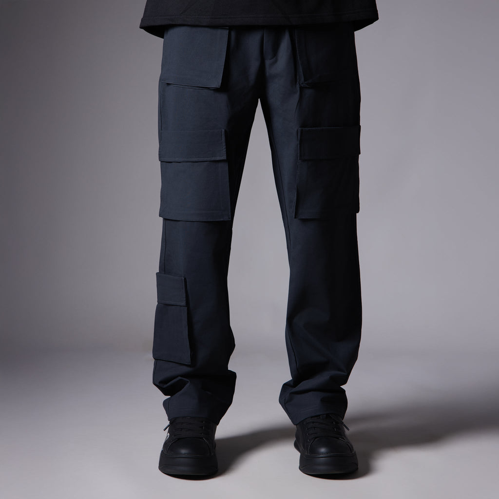 NAVY BLUE FIVE FRONT POCKET CARGO SWEATPANTS - Hophead