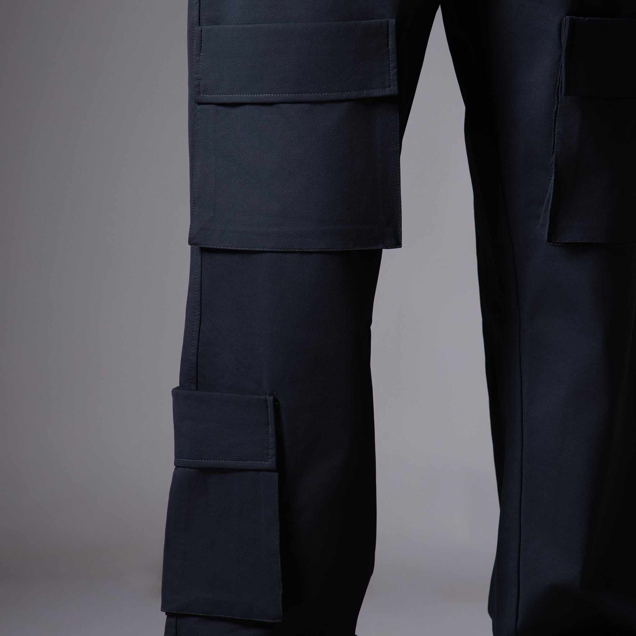 NAVY BLUE FIVE FRONT POCKET CARGO SWEATPANTS - Hophead