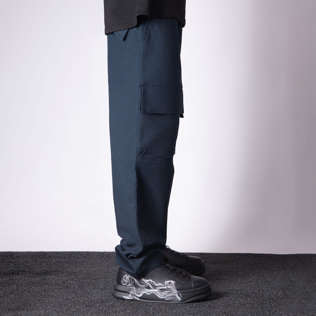 NAVY BLUE FRONT POCKET COTTON CARGO - Hophead