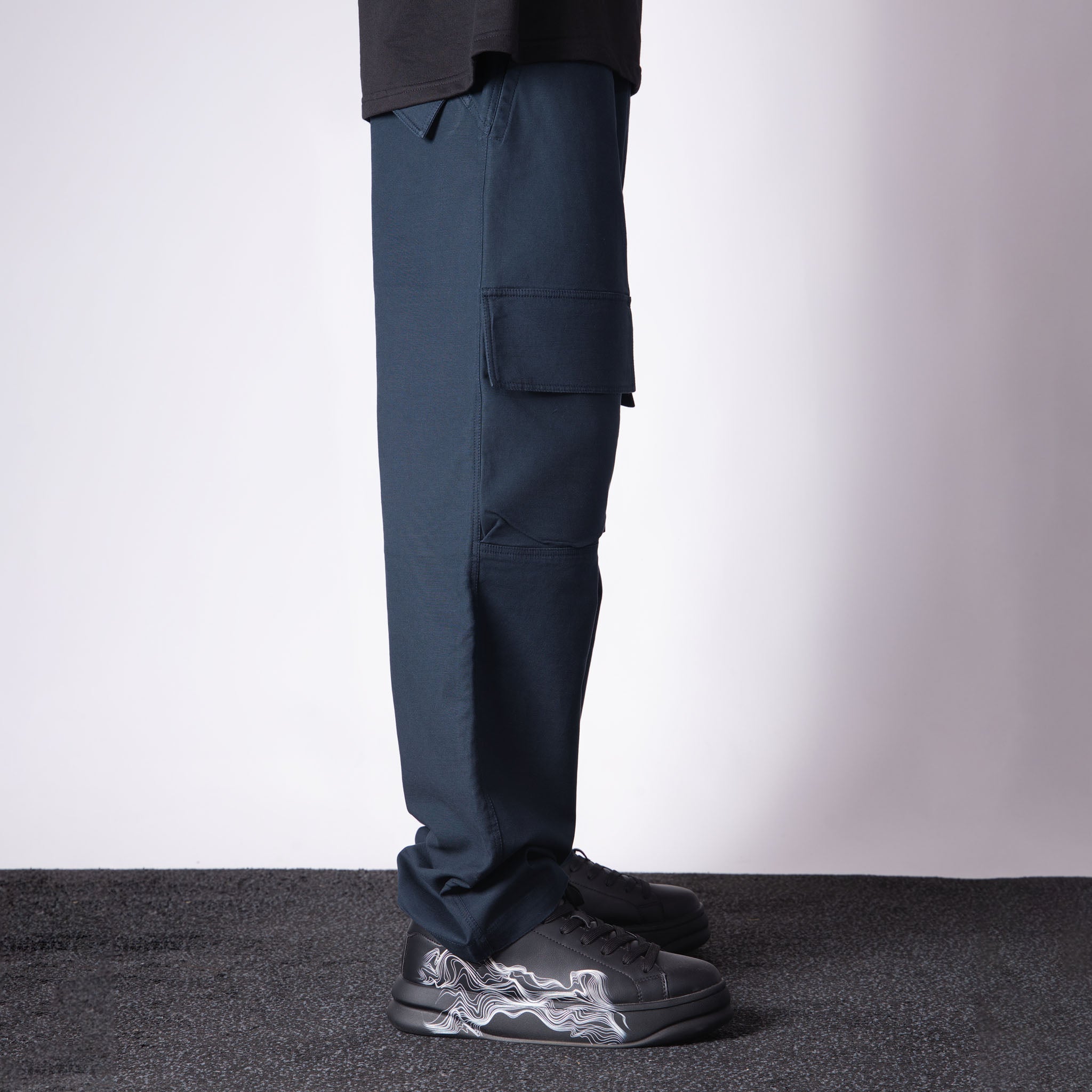 NAVY BLUE FRONT POCKET COTTON CARGO - Hophead