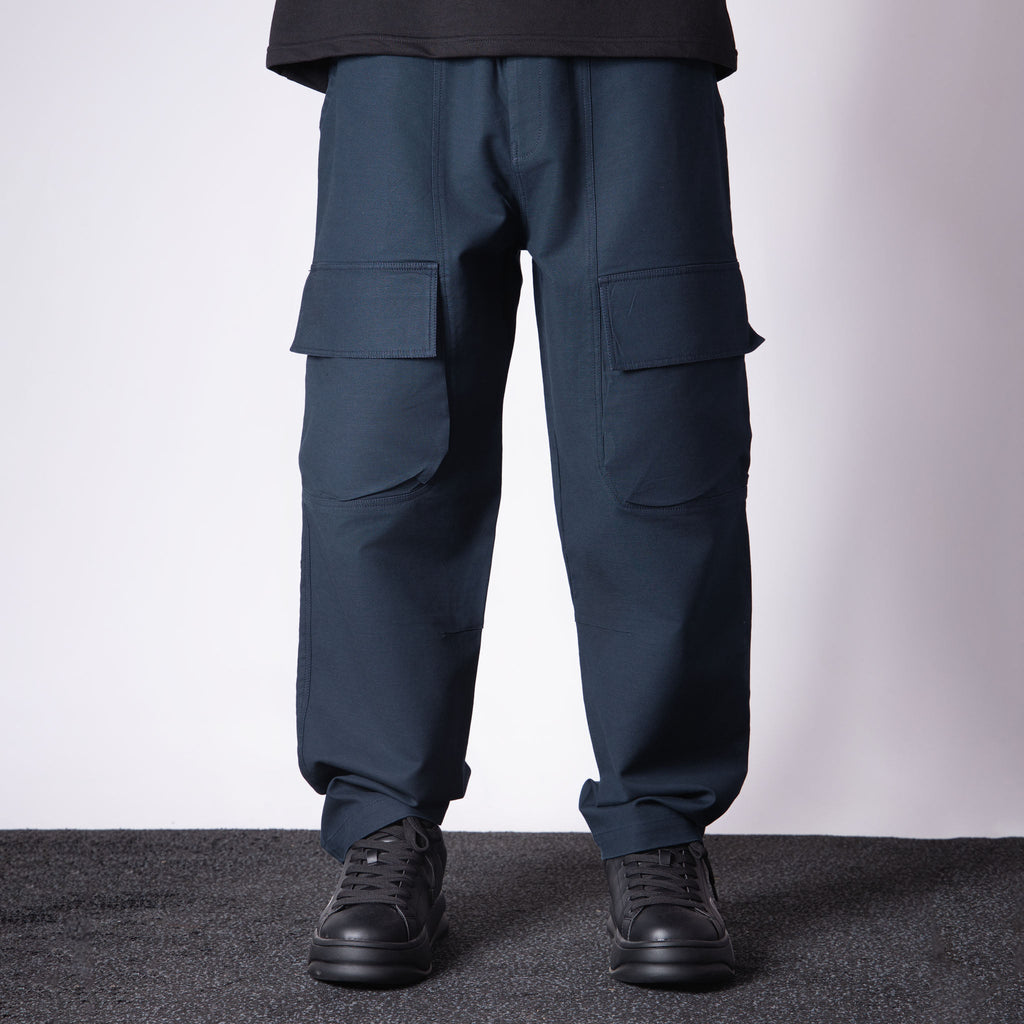 NAVY BLUE FRONT POCKET COTTON CARGO - Hophead