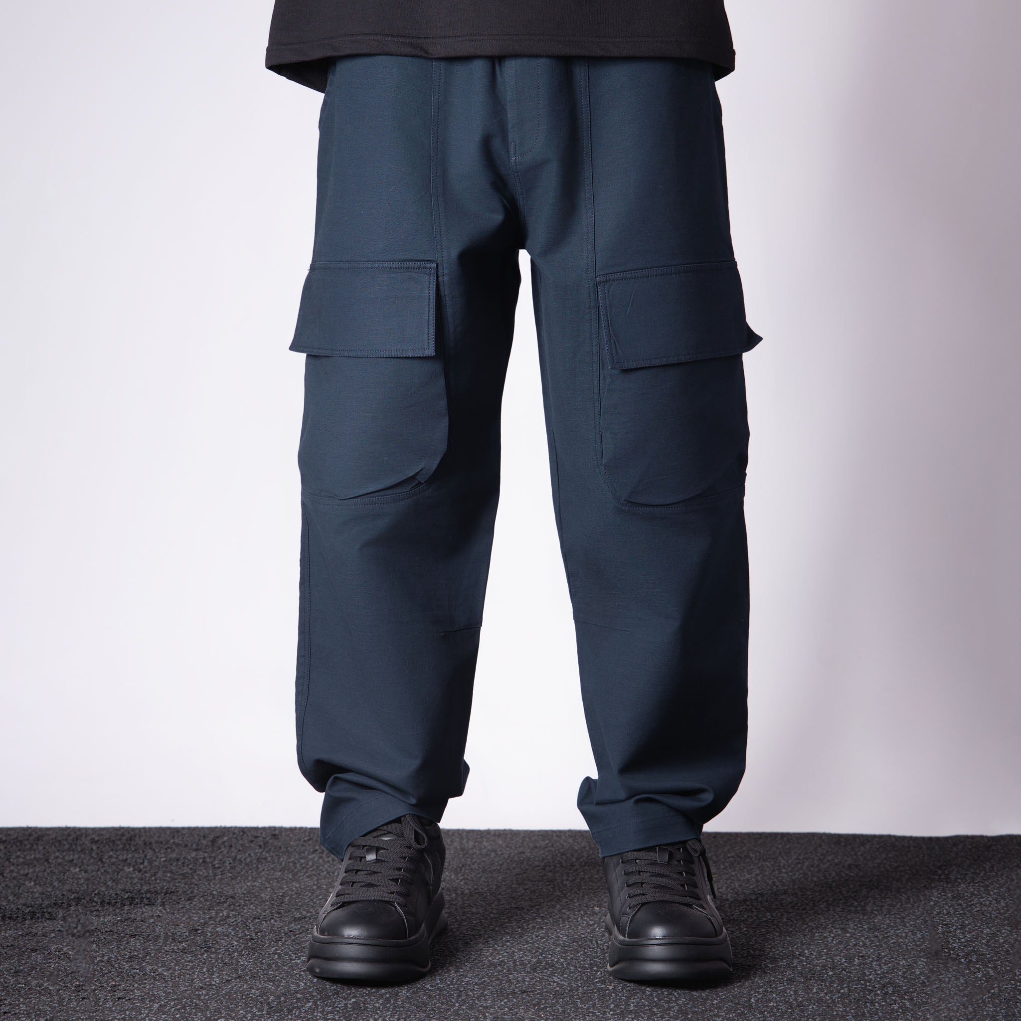 NAVY BLUE FRONT POCKET COTTON CARGO - Hophead
