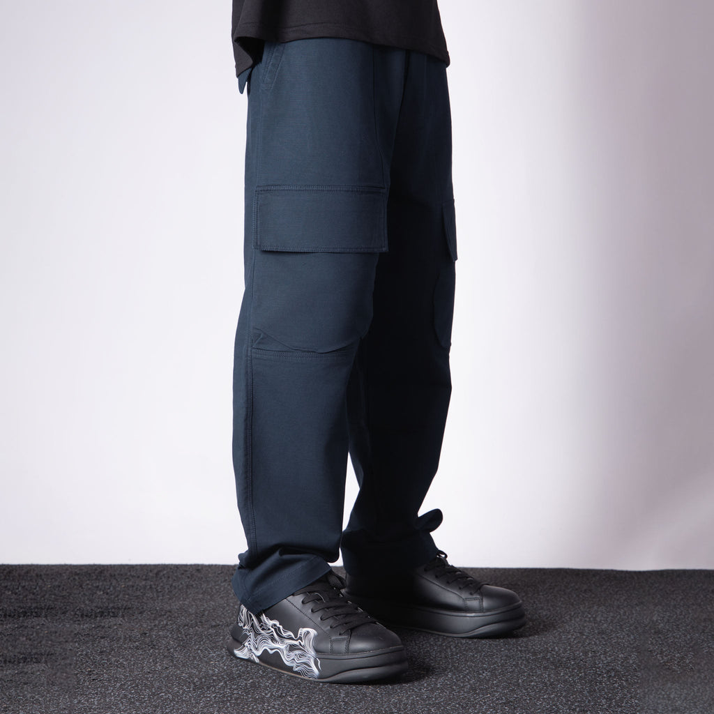 NAVY BLUE FRONT POCKET COTTON CARGO - Hophead