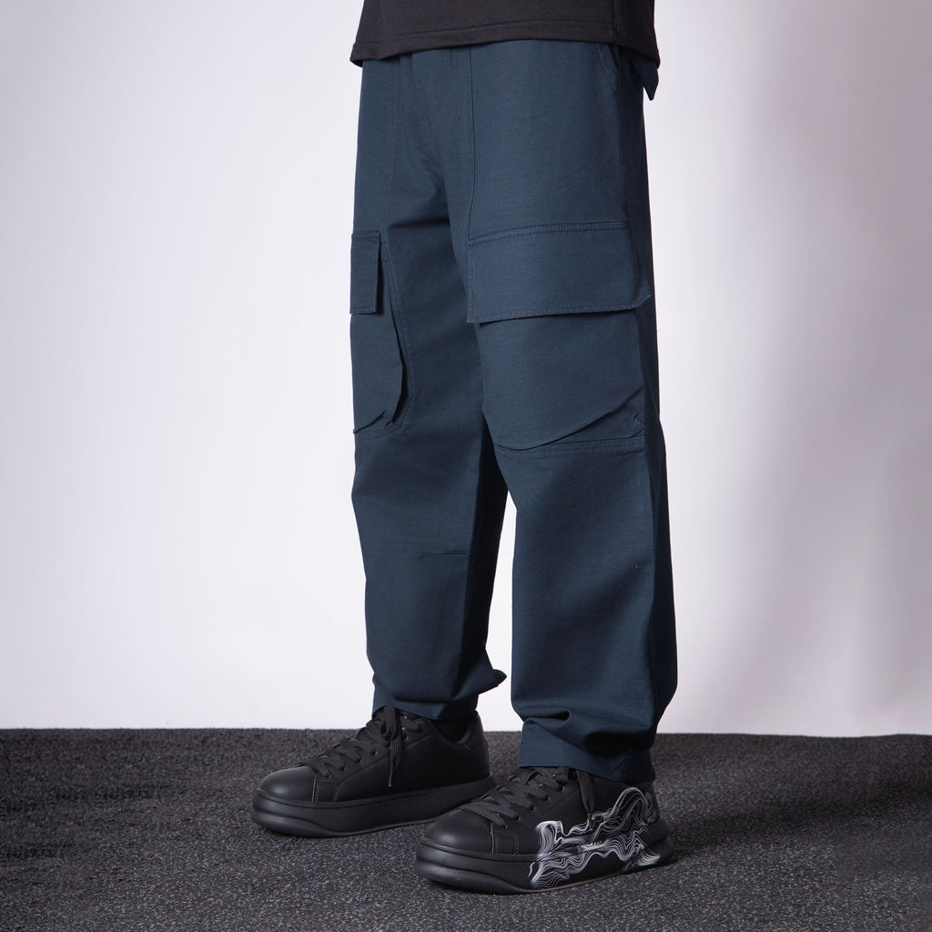 NAVY BLUE FRONT POCKET COTTON CARGO - Hophead