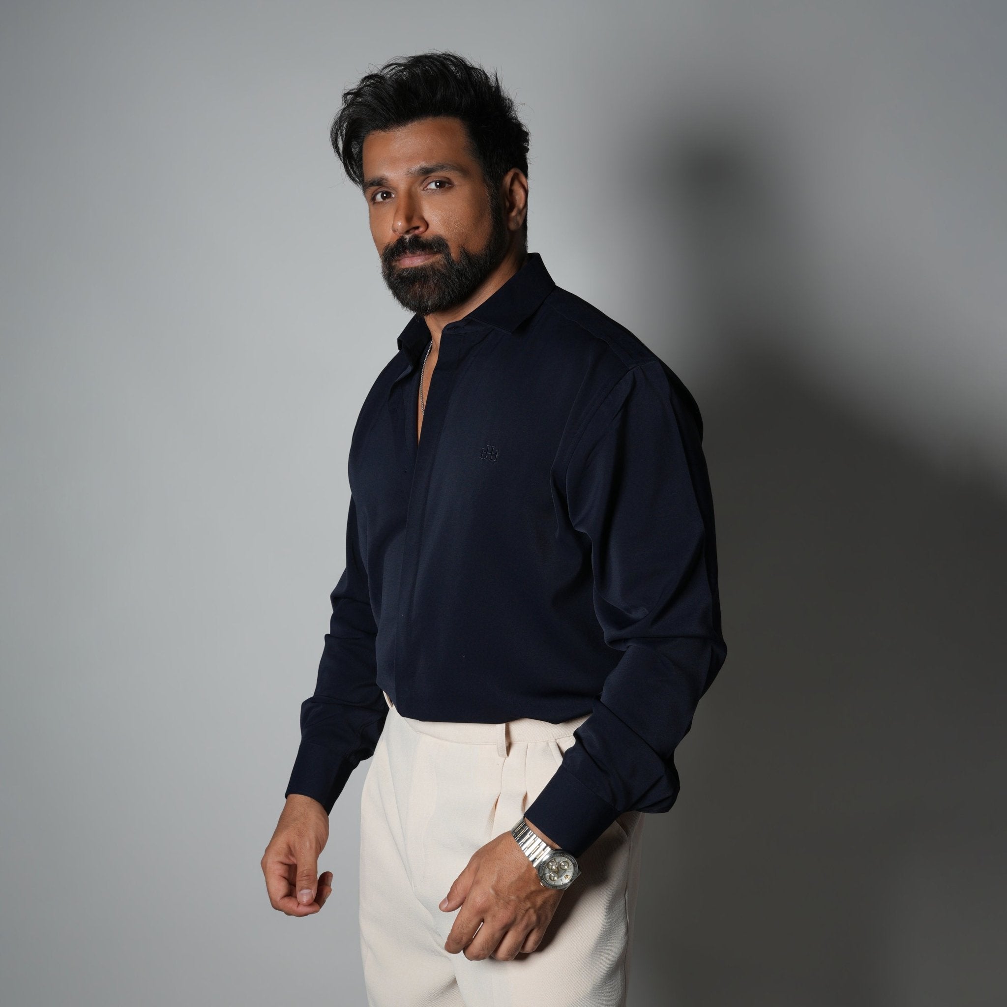 NAVY BLUE KOREAN ULTRALITE SHIRT - Hophead