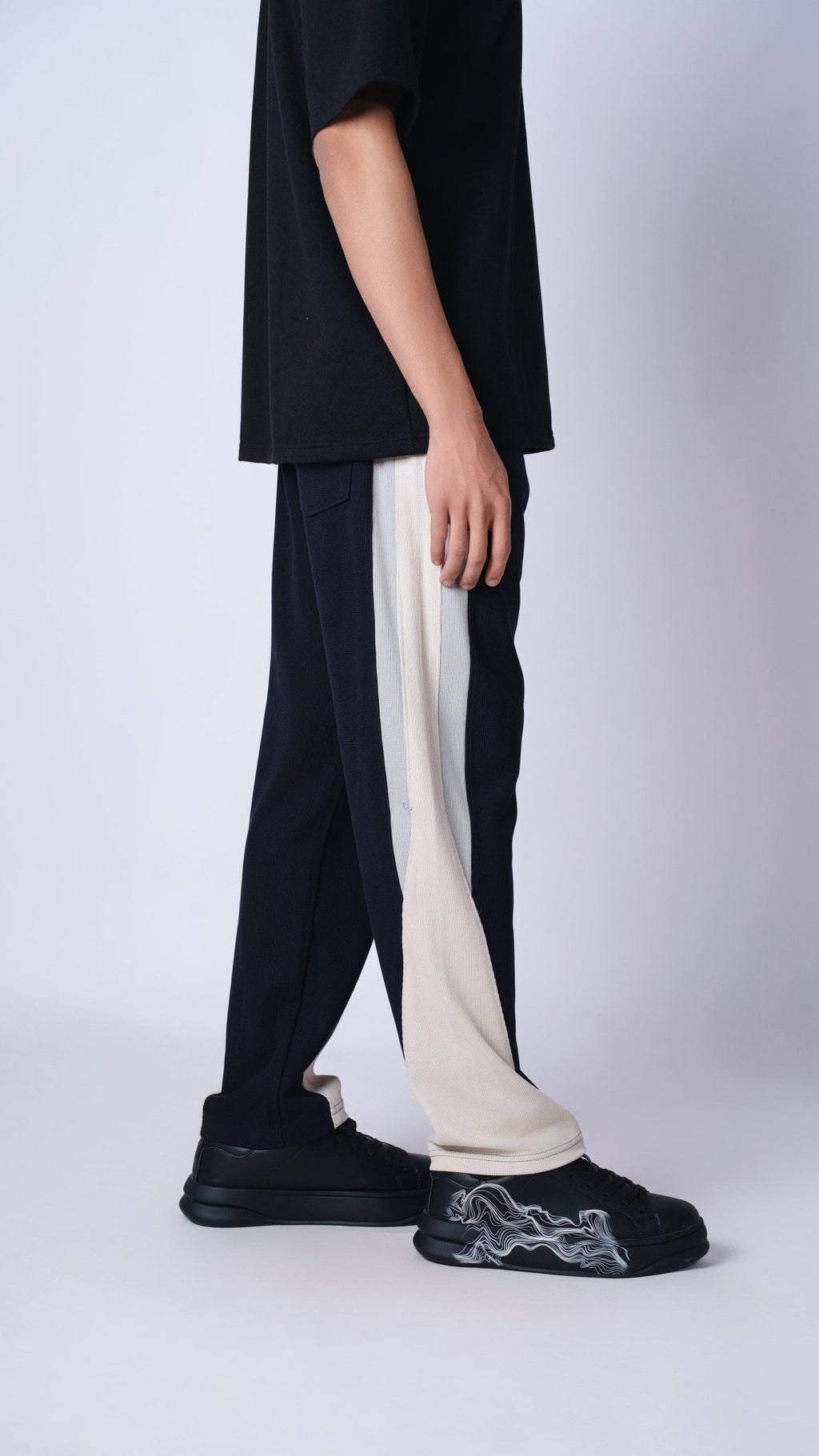 NAVY BLUE TRIO SWEATPANTS - Hophead