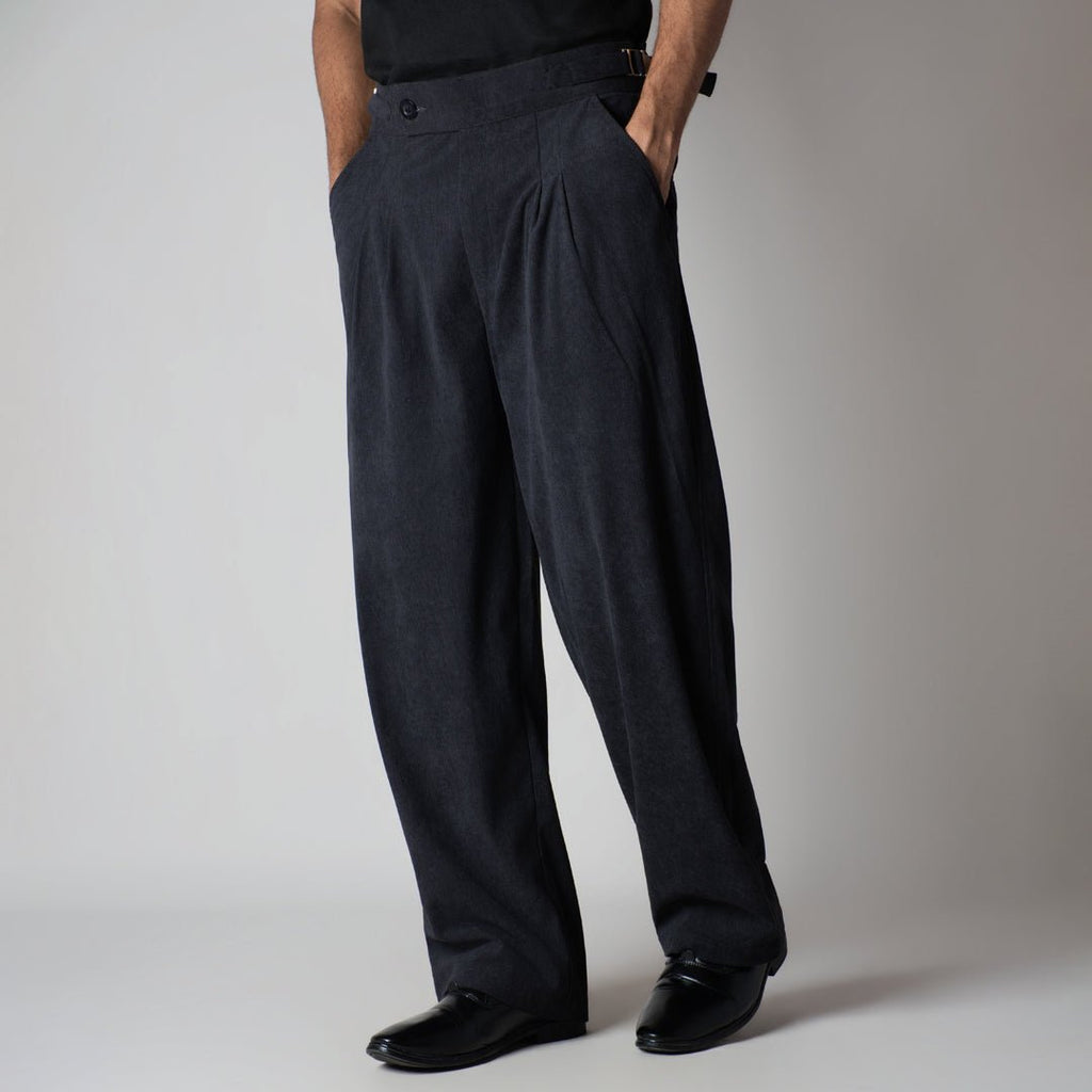 NAVY CORDUROY FORMAL TROUSER - Hophead