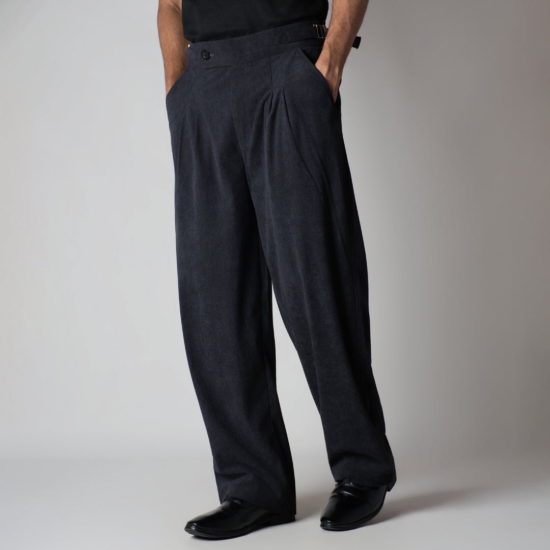NAVY CORDUROY FORMAL TROUSER - Hophead