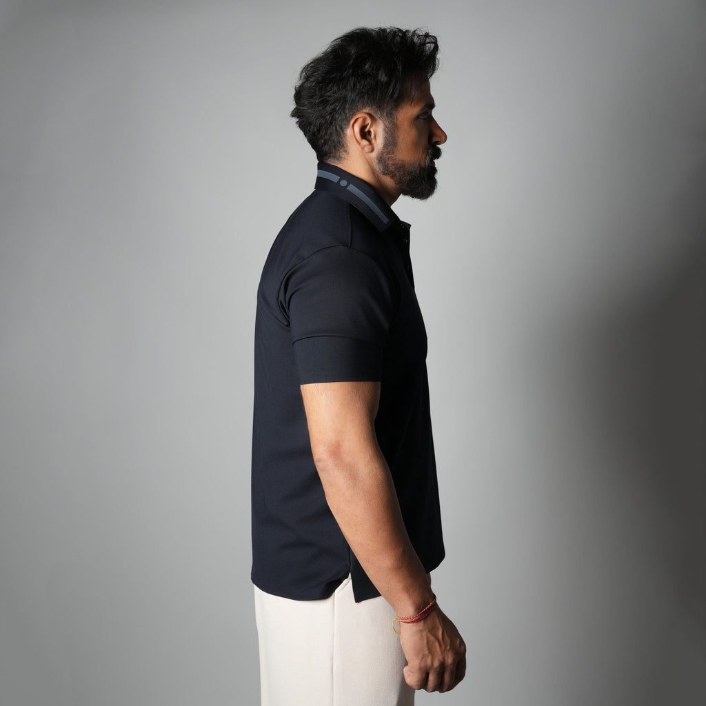 NAVY FORM SEAMLESS POLO - Hophead
