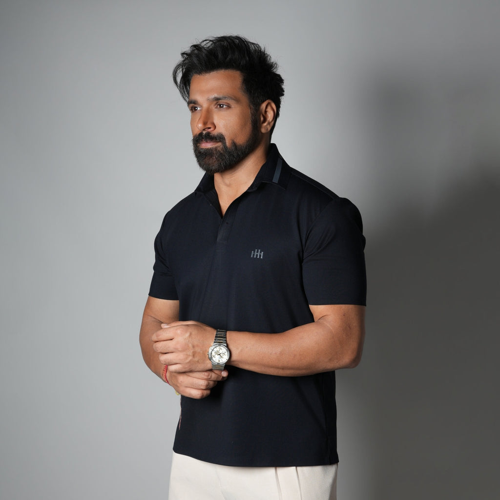 NAVY FORM SEAMLESS POLO - Hophead