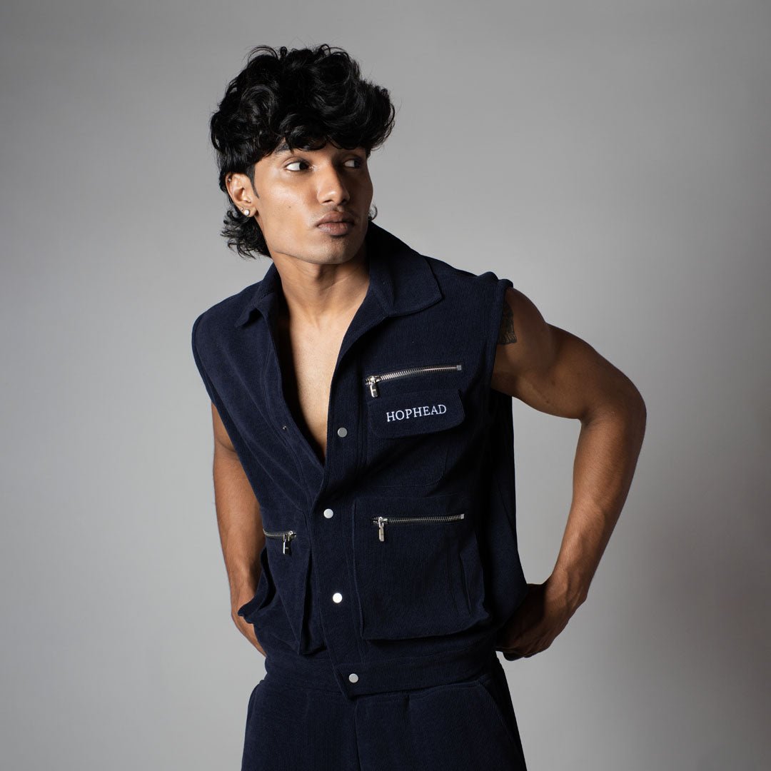 NAVY KNITDRIP UTILITY JACKET - Hophead