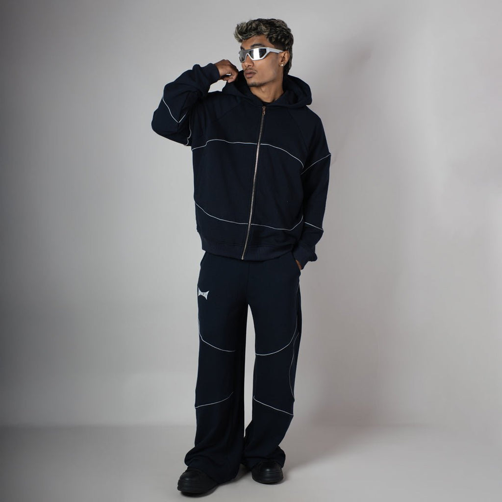 NAVY MIDNIGHT GLOW HEAVY ZIPPER HOODIE - Hophead