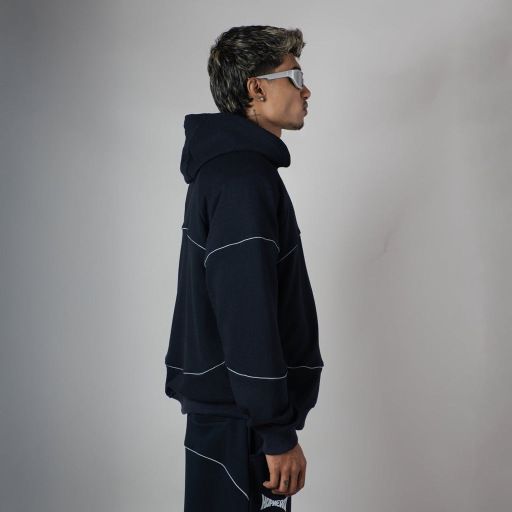 NAVY MIDNIGHT GLOW HEAVY ZIPPER HOODIE - Hophead