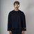 NAVY RAW EDGE SWEATSHIRT