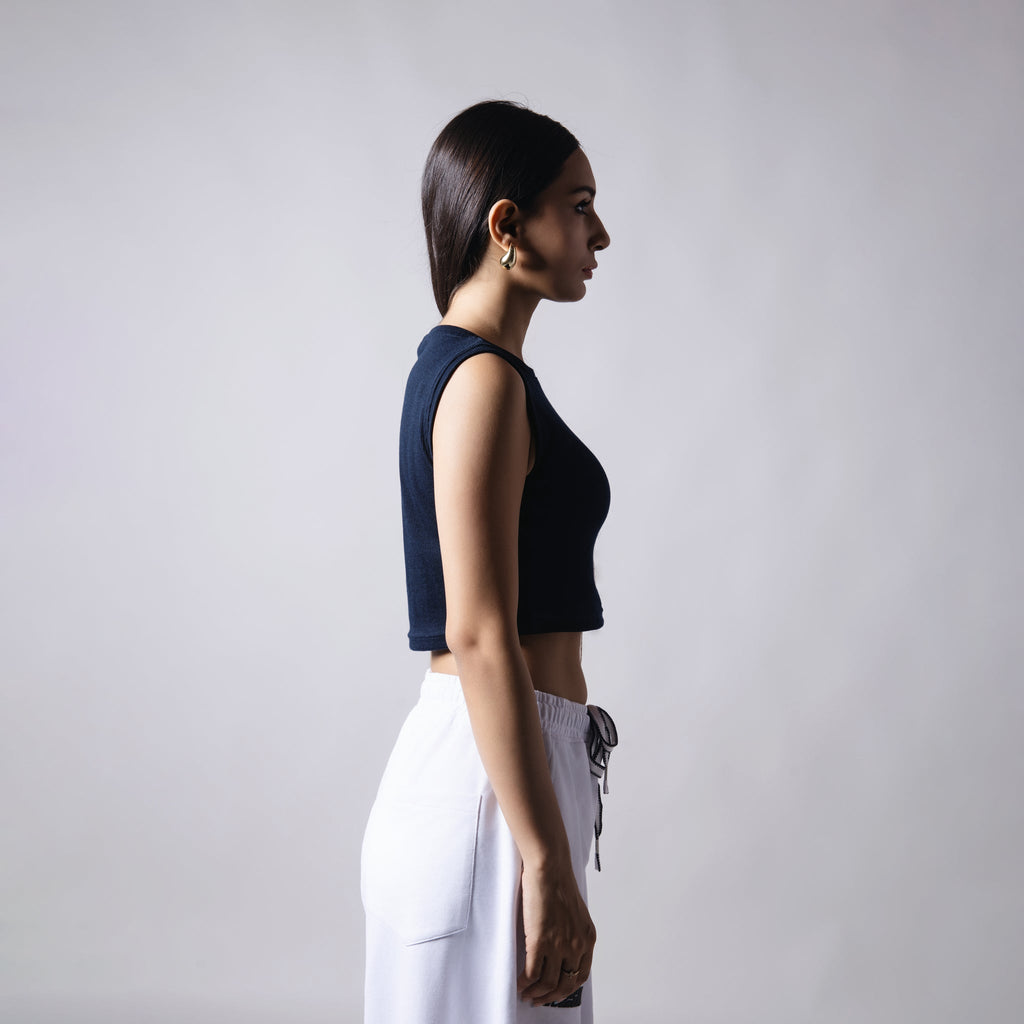 NAVY RIB TOP - Hophead