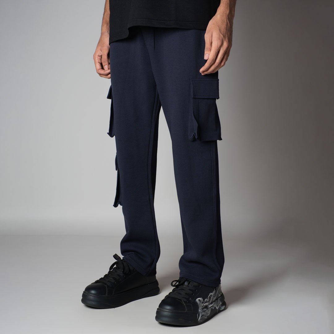 NAVY THREE POCKET SWEATPANTS - Hophead