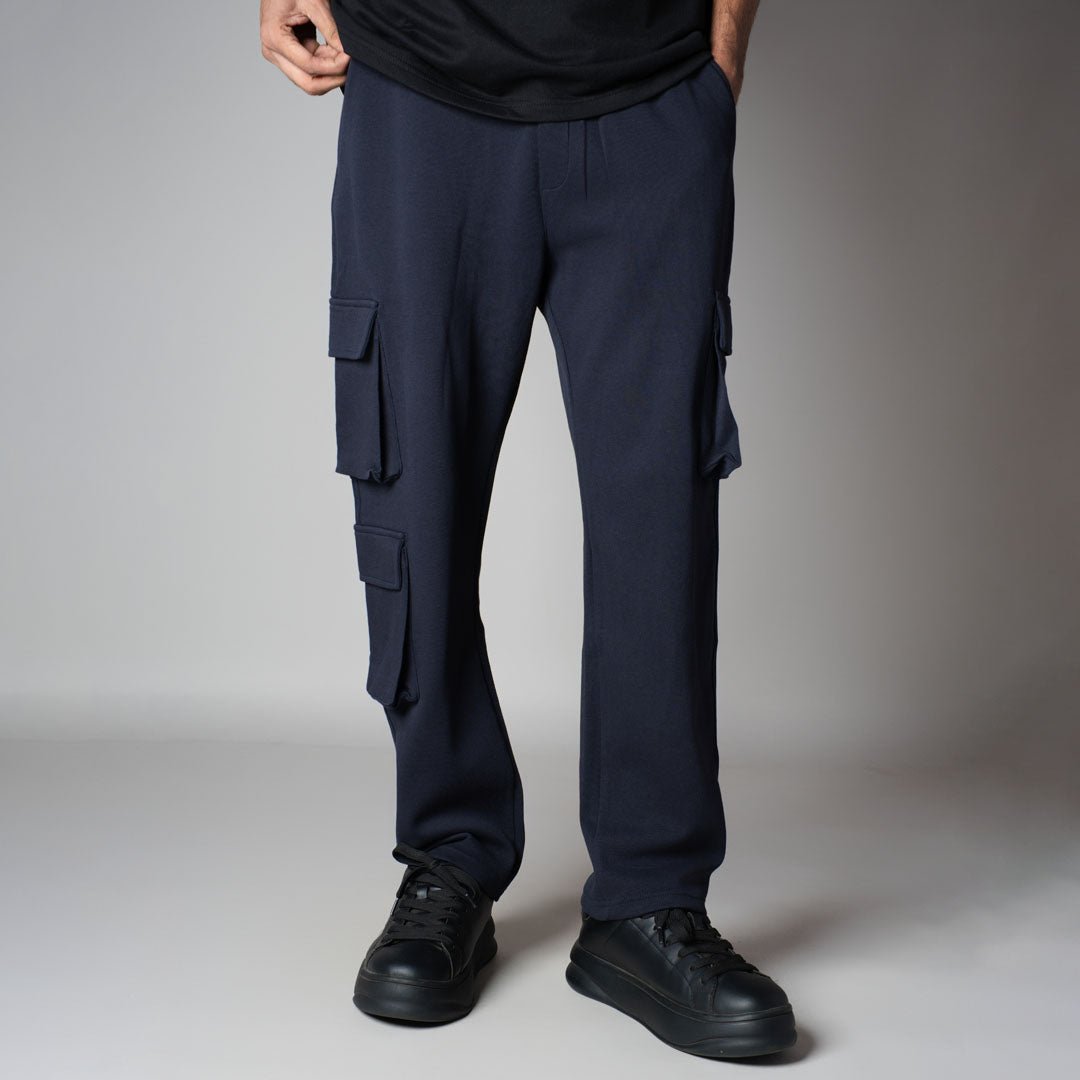 NAVY THREE POCKET SWEATPANTS - Hophead