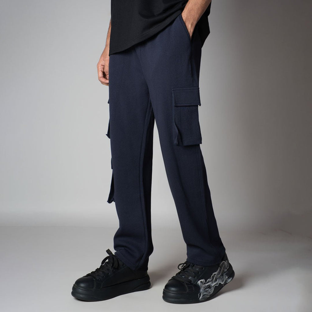 NAVY THREE POCKET SWEATPANTS - Hophead