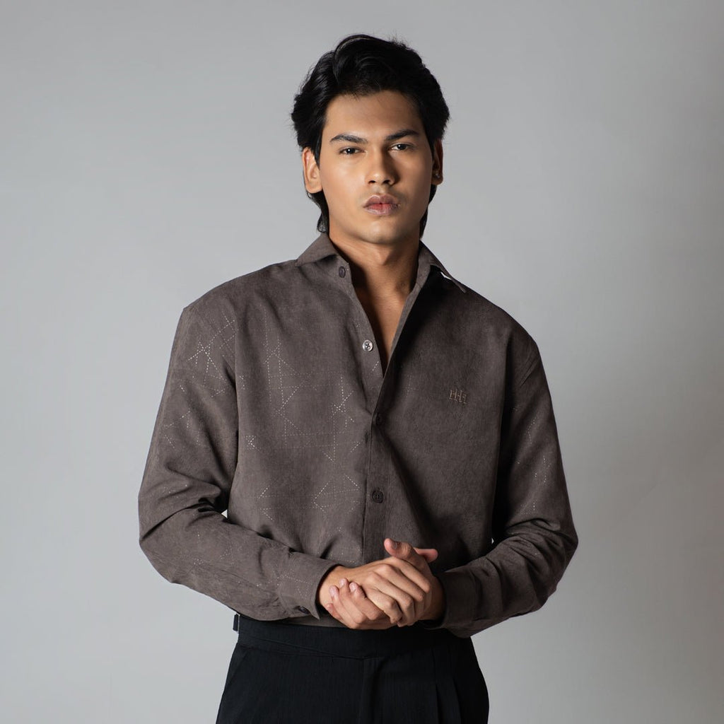 OAK BROWN SUEDE LASER LUXE SHIRT - Hophead