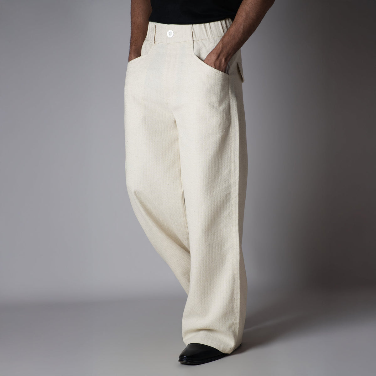 Oat Herringbone Linen Sweatpant - Hophead