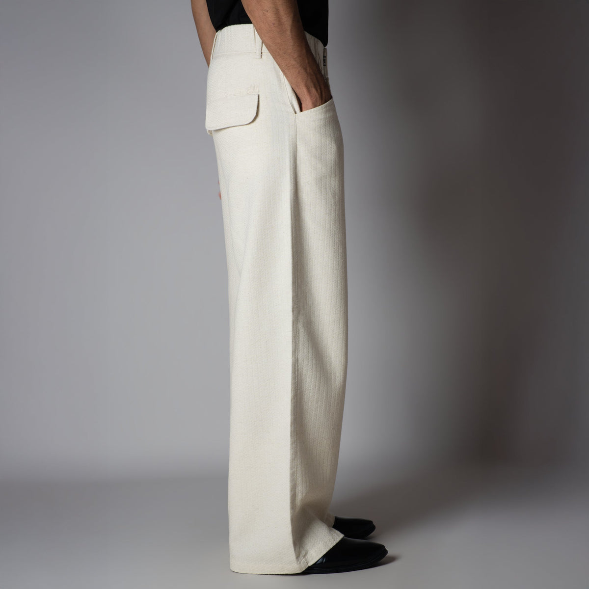 Oat Herringbone Linen Sweatpant - Hophead