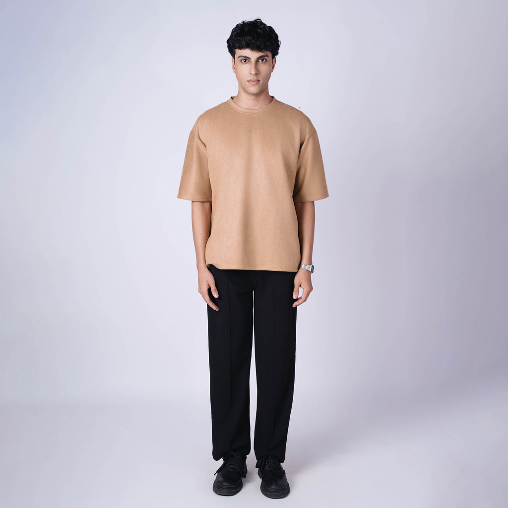OCHRE SUEDE EMBROIDERED T - SHIRT - Hophead
