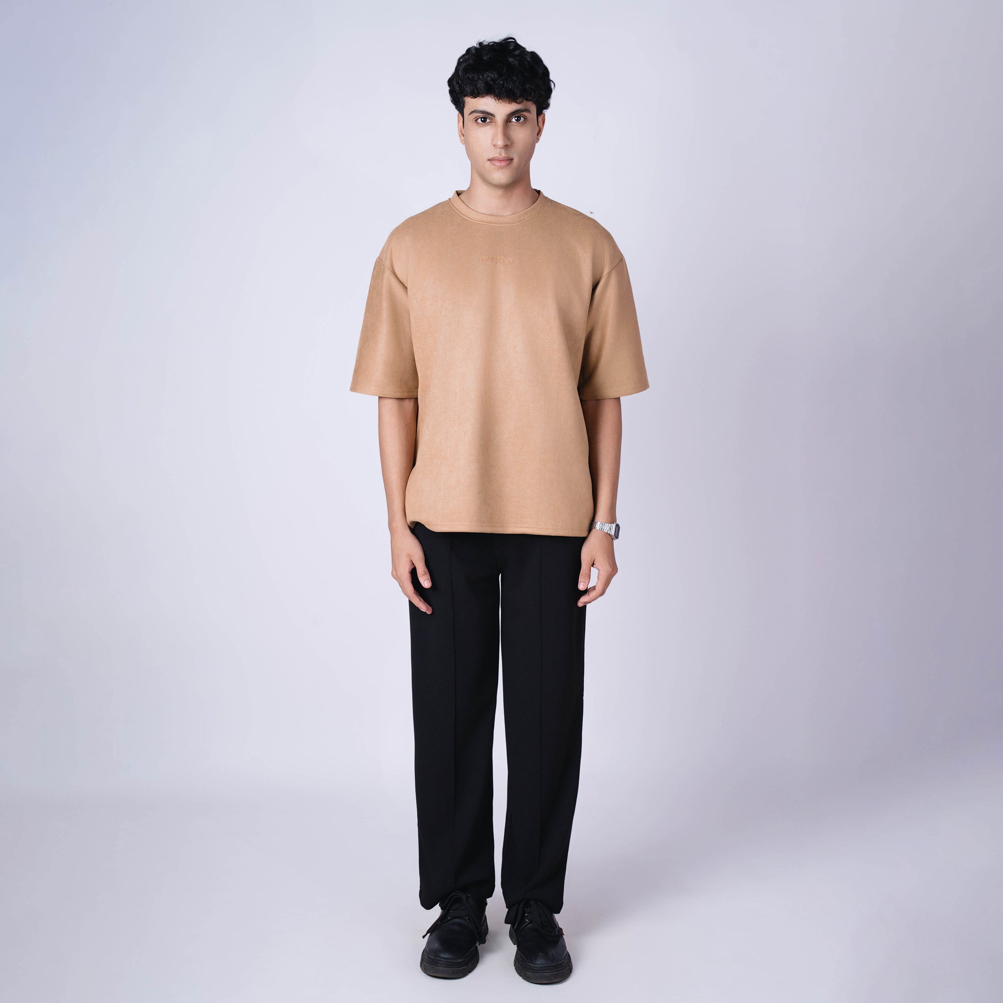 OCHRE SUEDE EMBROIDERED T - SHIRT - Hophead