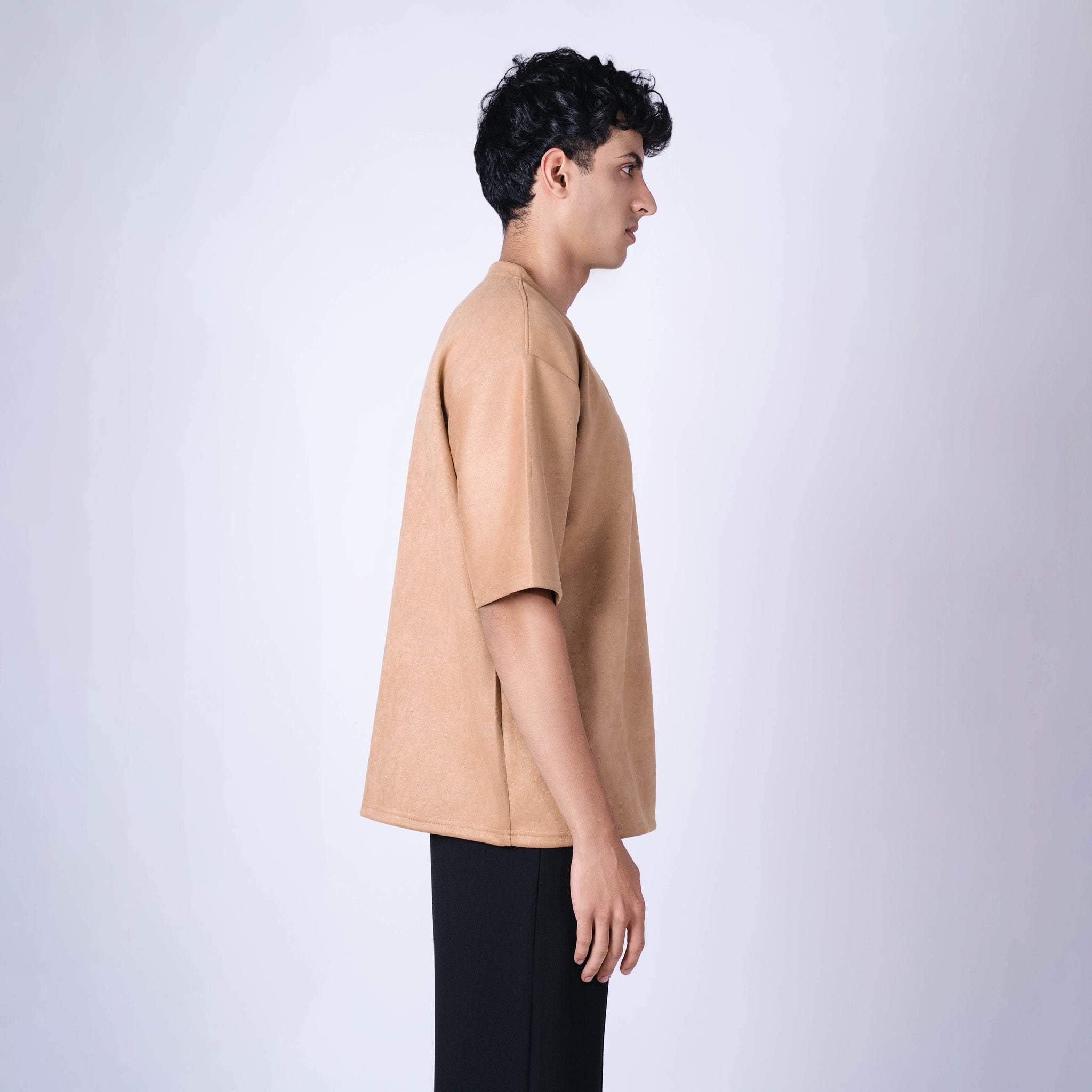 OCHRE SUEDE EMBROIDERED T - SHIRT - Hophead