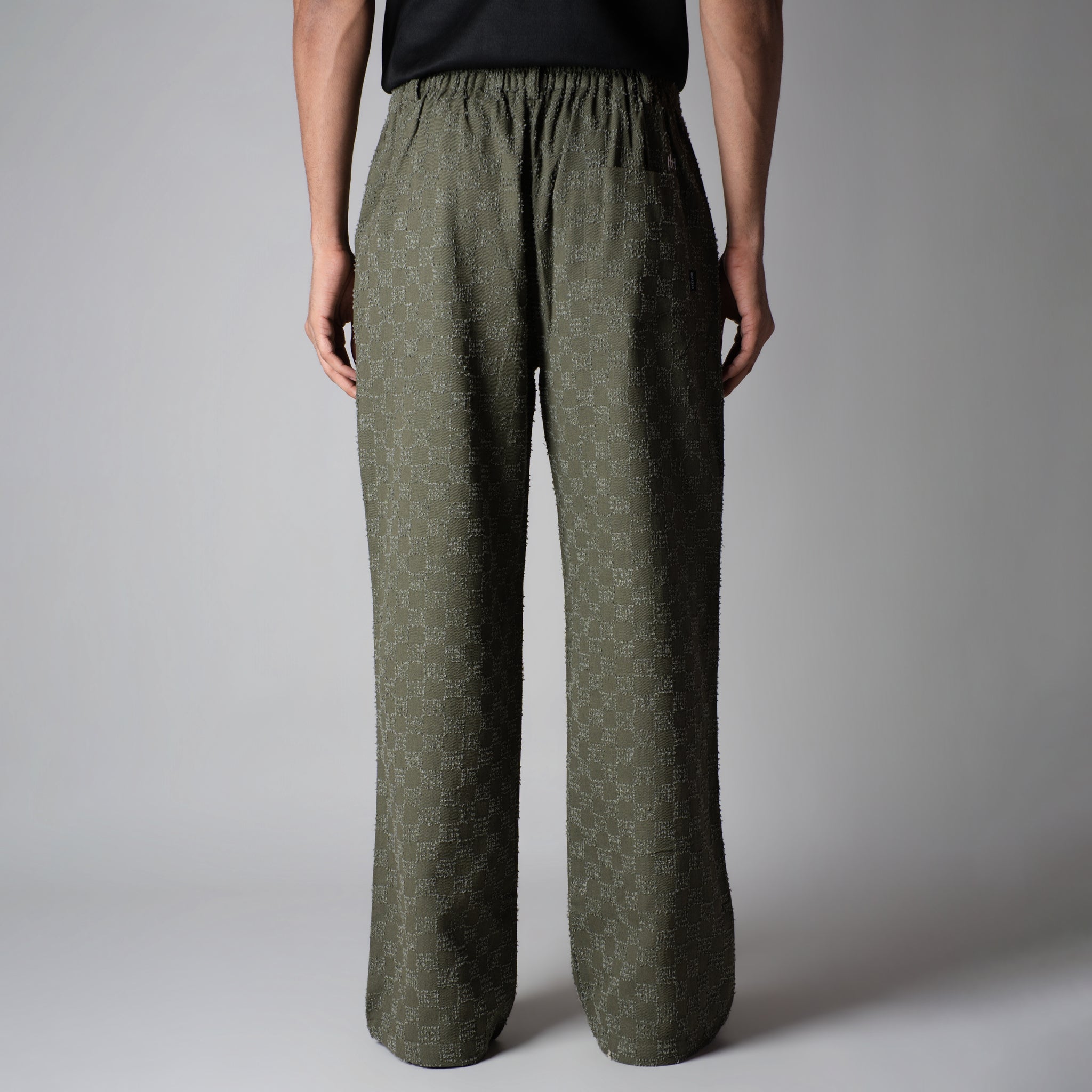 OLIVE CHECKERED ROOFING BOOT CUT DENIM - Hophead